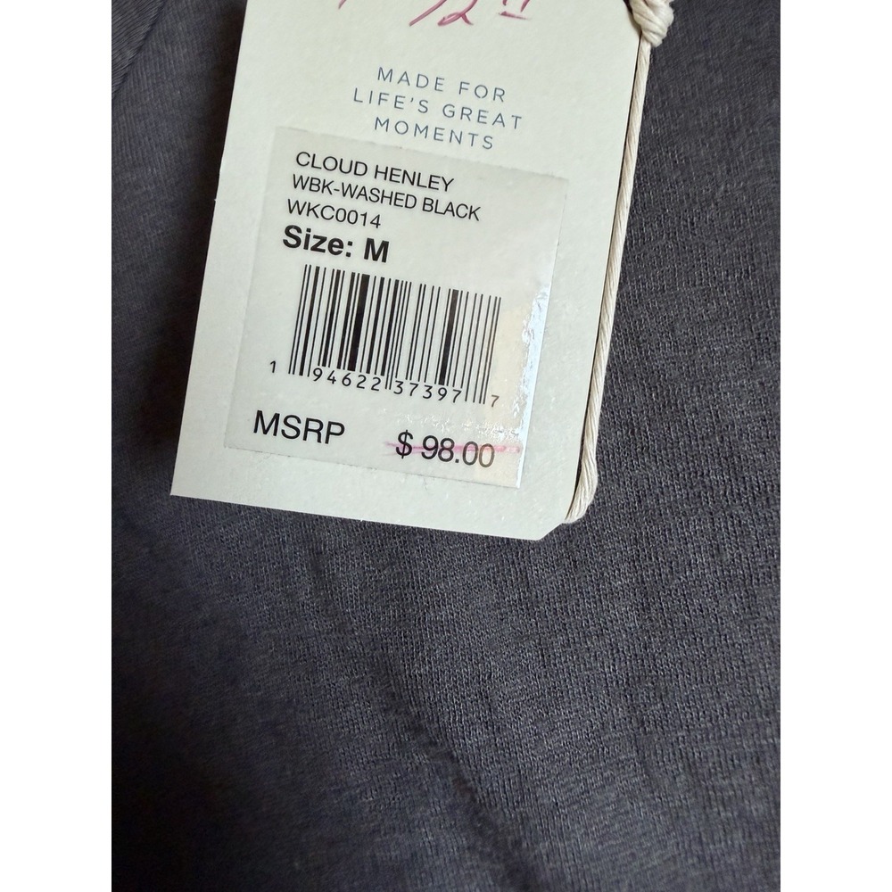 Faherty Cloud Henley Washed Black Medium NWT MSRP $98 - Picture 8 of 10